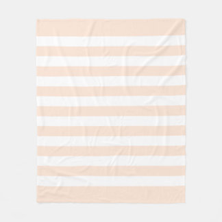 Peach Pastel & White Lines Pattern Fleece Blanket