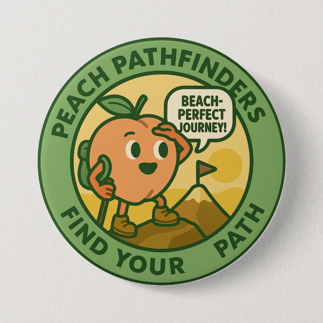 Peach Pathfinders Find Your Path Button (Front)