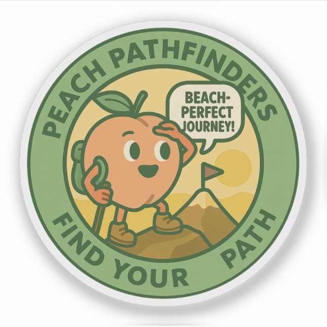 Peach Pathfinders Find Your Path Sticker (Front)