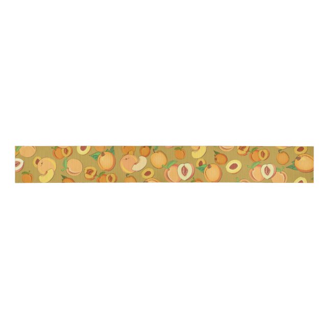 Peach Pattern 2 Grosgrain Ribbon (Front)
