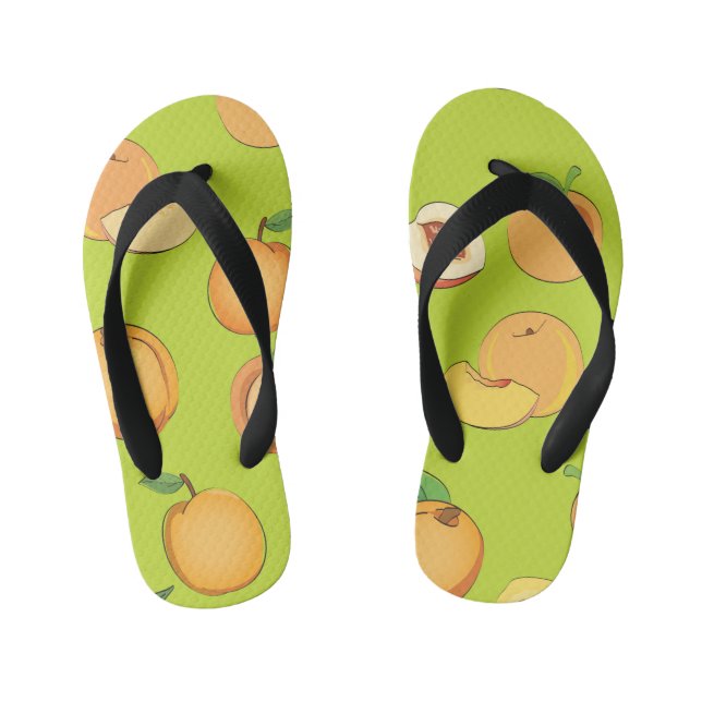 Peach Pattern 4 Kid's Flip Flops (Footbed)