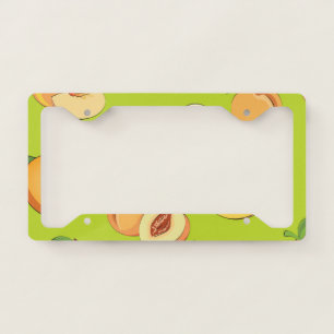 Peach Pattern 4 License Plate Frame