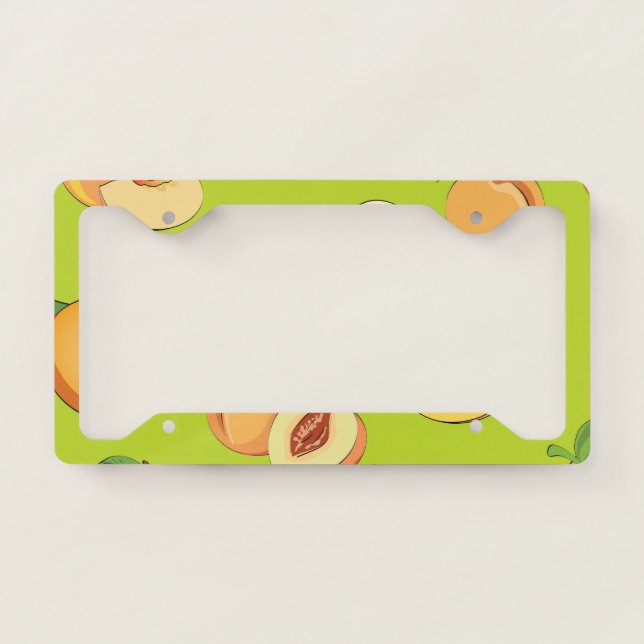 Peach Pattern 4 License Plate Frame (Front)