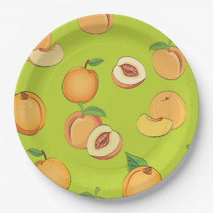 Peach Pattern 4 Paper Plates