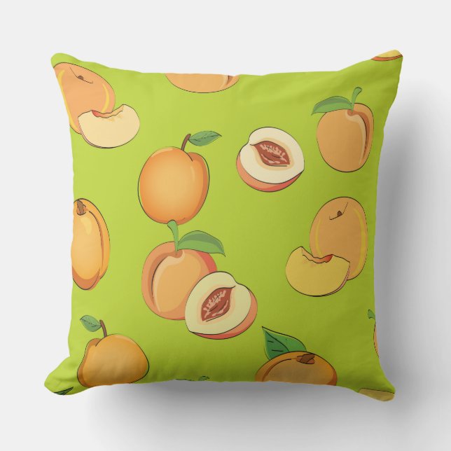 Peach Pattern 4 Throw Pillow (Front)
