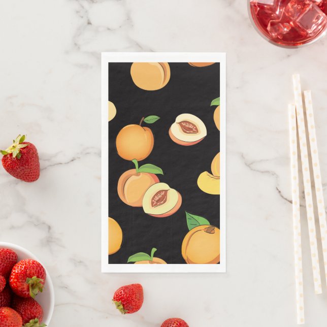 Peach Pattern 5 Paper Guest Towels (Insitu)