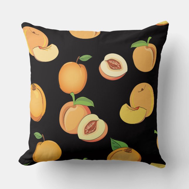 Peach Pattern 5 Throw Pillow (Front)