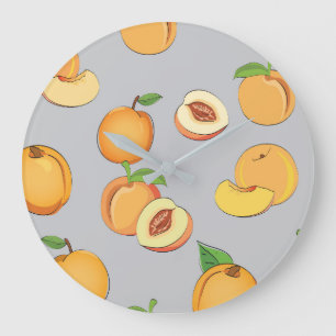Peach Pattern 6 Large Clock