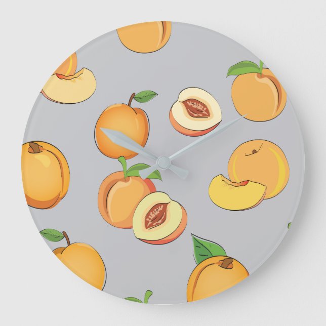 Peach Pattern 6 Large Clock (Front)