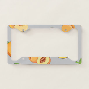 Peach Pattern 6 License Plate Frame