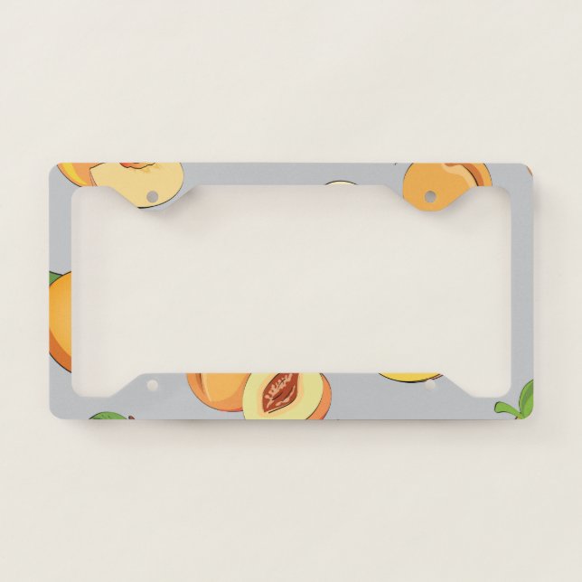 Peach Pattern 6 License Plate Frame (Front)