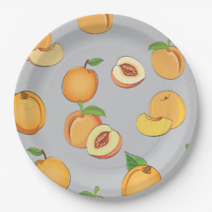 Peach Pattern 6 Paper Plates