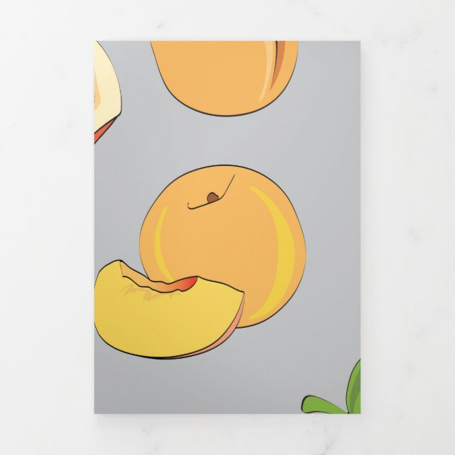 Peach Pattern 6 Tri-Fold Holiday Card (Cover)