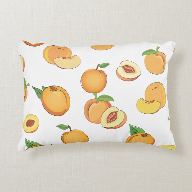Peach Pattern Accent Pillow (Front)