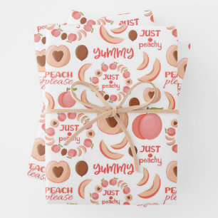 Peach Pattern And Quote Wrapping Paper Sheets