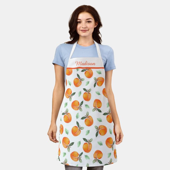 Peach Pattern Apron (Worn)