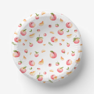 Peach Pattern Birthday Paper Bowls