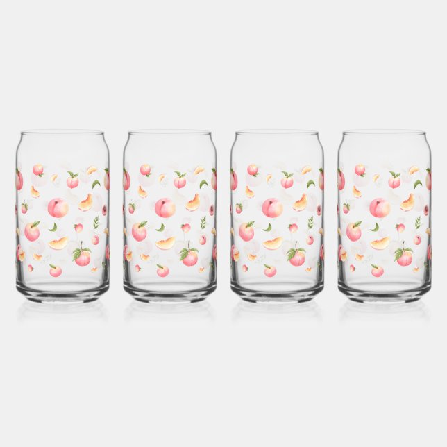 Peach Pattern Can Glass (Front)