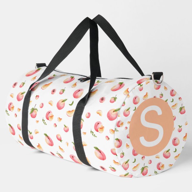 Peach Pattern Duffle Bag (Left Corner)