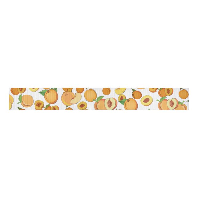 Peach Pattern Grosgrain Ribbon (Front)