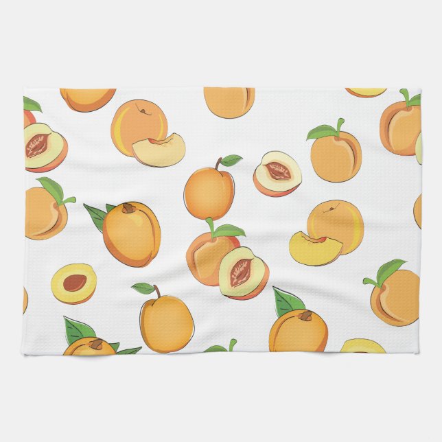 Peach Pattern Kitchen Towel (Horizontal)
