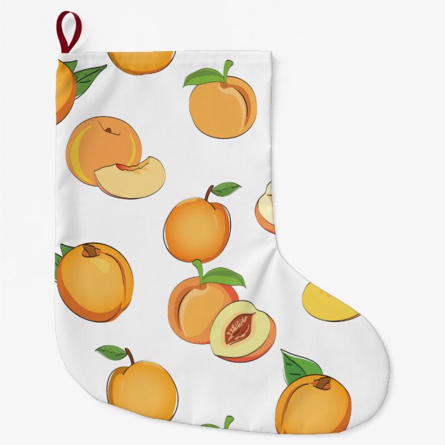 Peach Pattern Large Christmas Stocking (Front)