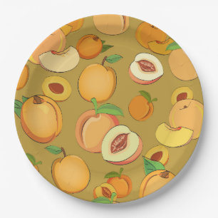 Peach Pattern Paper Plates