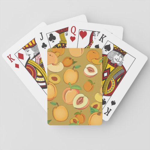 Peach Pattern Poker Cards