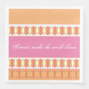 Peach Patterned With Peach Paper Dinner Napkins