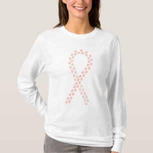 Peach Pawprint Ribbon T-Shirt