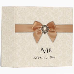 Peach Pearl 30th Wedding Anniversary Binder