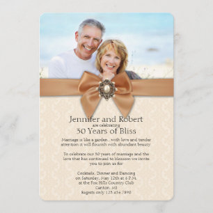 Peach Pearl 30th Wedding Anniversary Invitation
