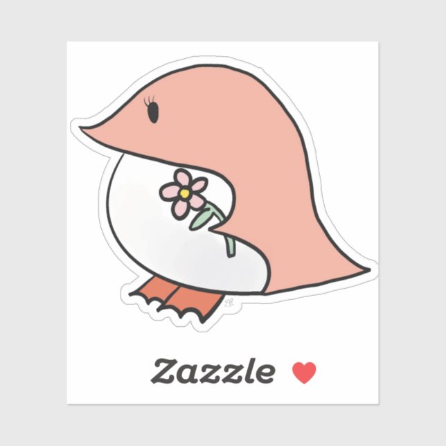 Peach penguin sticker (Sheet)