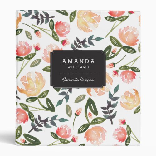 Peach Peonies Binder