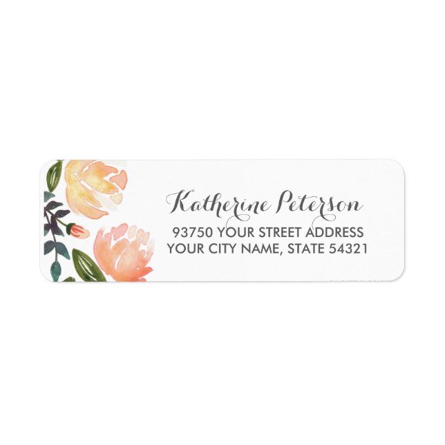 Peach Peonies Label (Front)
