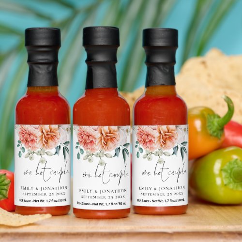 Peach Peonies One Hot Couple Names Wedding Hot Sauces