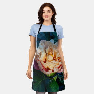 Peach Peony: Delicate Blossom Floral Apron