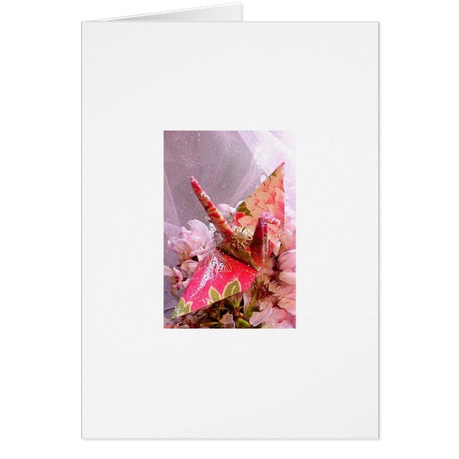 Peach Peony Peace Crane Cards (Front)