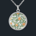 Peach Peony & Rose Floral Wedding Sterling Silver Necklace<br><div class="desc">Beautiful Peach peony & rose floral wedding invitations with abundant greenery.  Perfect for a floral theme or traditional white wedding in the Spring or Summer.  Customize the color and text to make this wedding invite your own!</div>