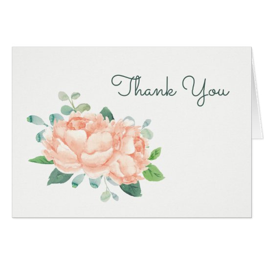 Peach Peony Thank You Card | Zazzle.com