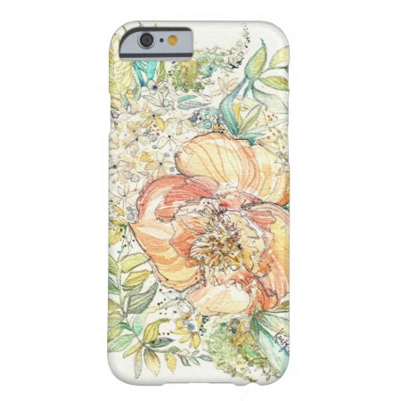 Peach Peony Watercolor Iphone 6 Case