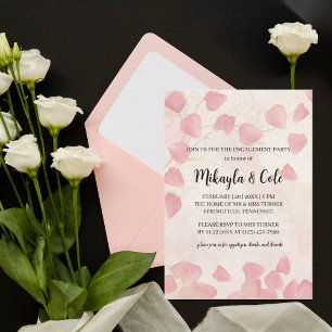 Peach Petals & Cream Engagement Party Invite