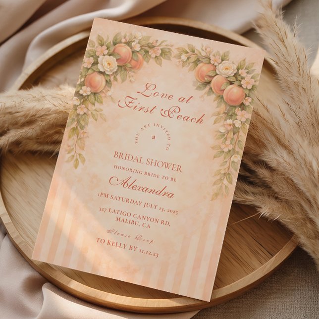 Peach & Petals Elegance Bridal Shower Invitation (Creator Uploaded)