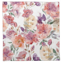 Peach Petals Watercolor Flowers Botanical Blooms