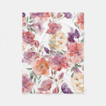 Peach Petals Watercolor Flowers Botanical Blooms