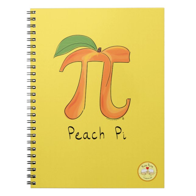 Peach Pi Cute Math Pi Day Notebook (Front)
