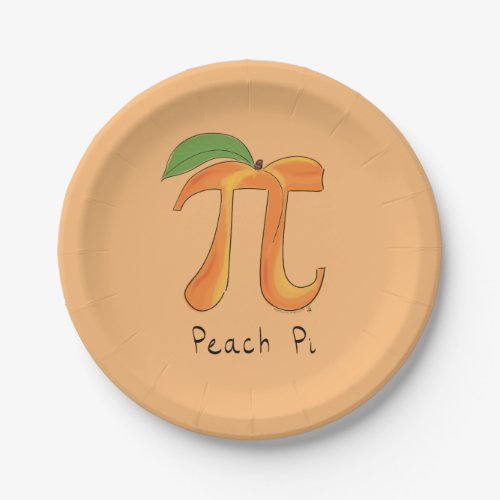 Peach Pi Cute Math Pi Day Party Paper Plates