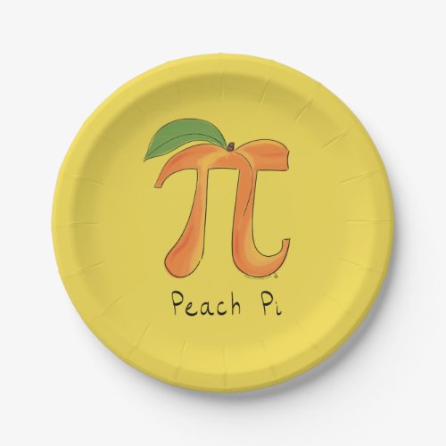 Peach Pi Cute Math Pi Day Party Paper Plates