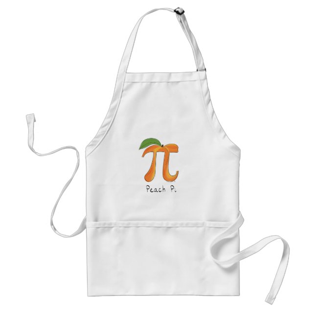 Peach Pi Cute Math Pi Day Pie Baking Apron (Front)
