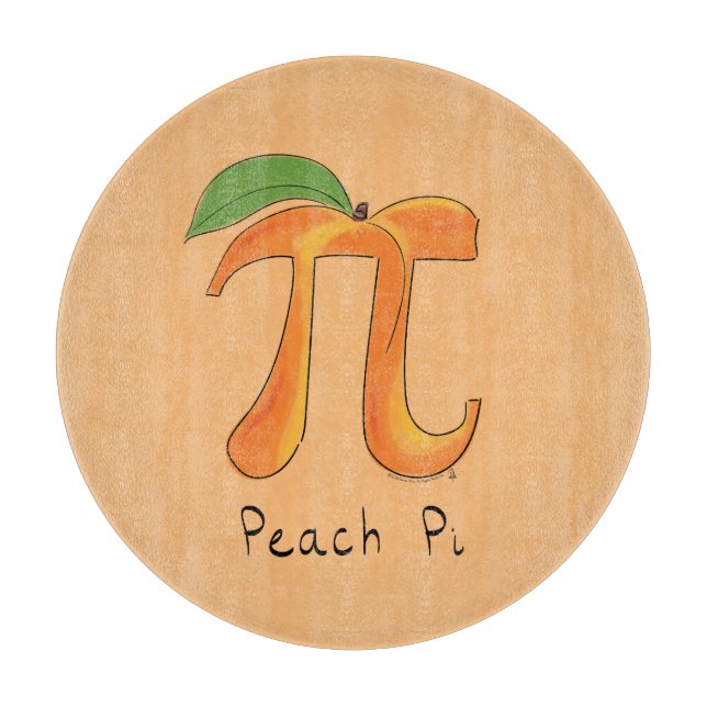 Peach Pi Cute Math Pi Day Pie Cutting Board (Front)